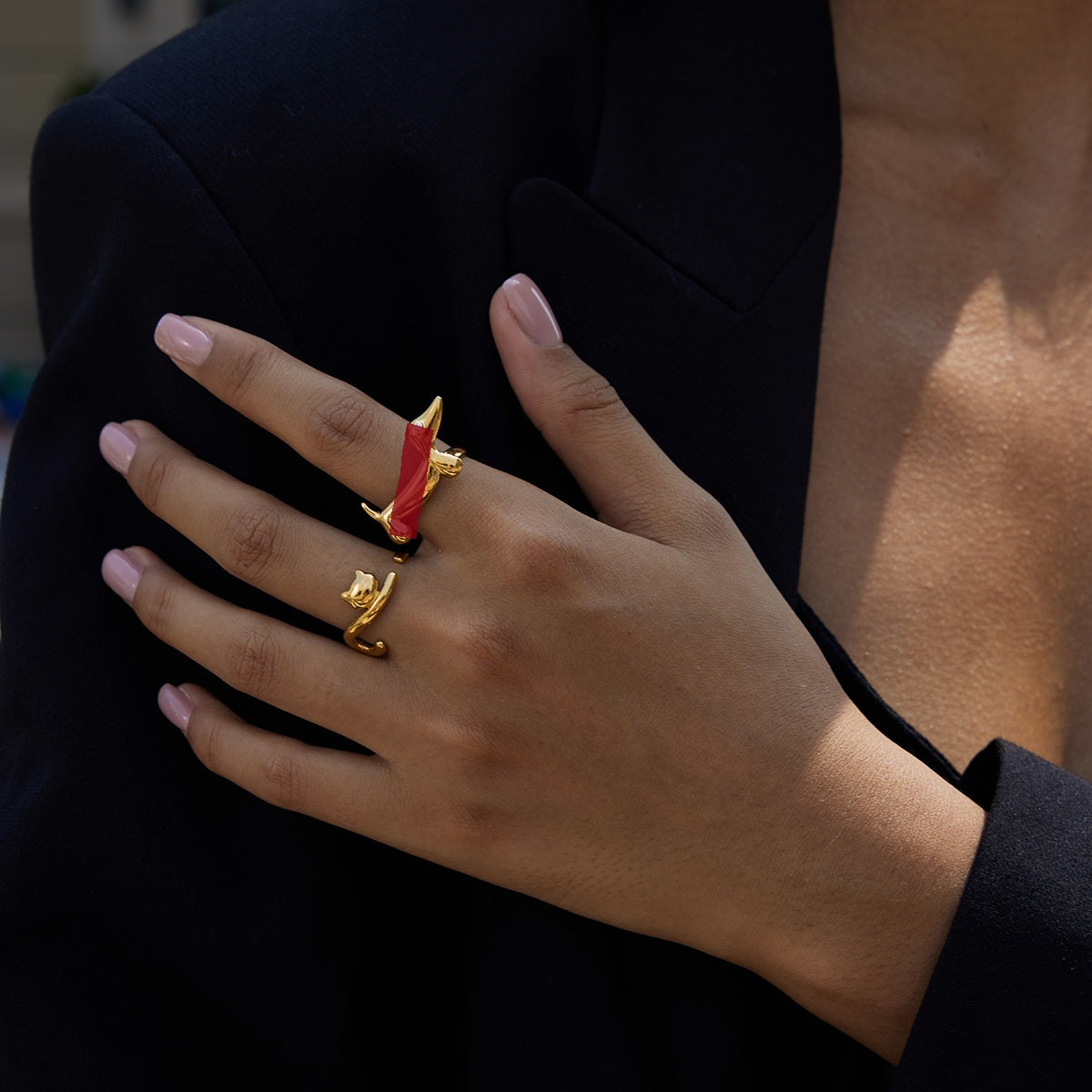 Anillos Gatuno Gato | Dorado y Plateado