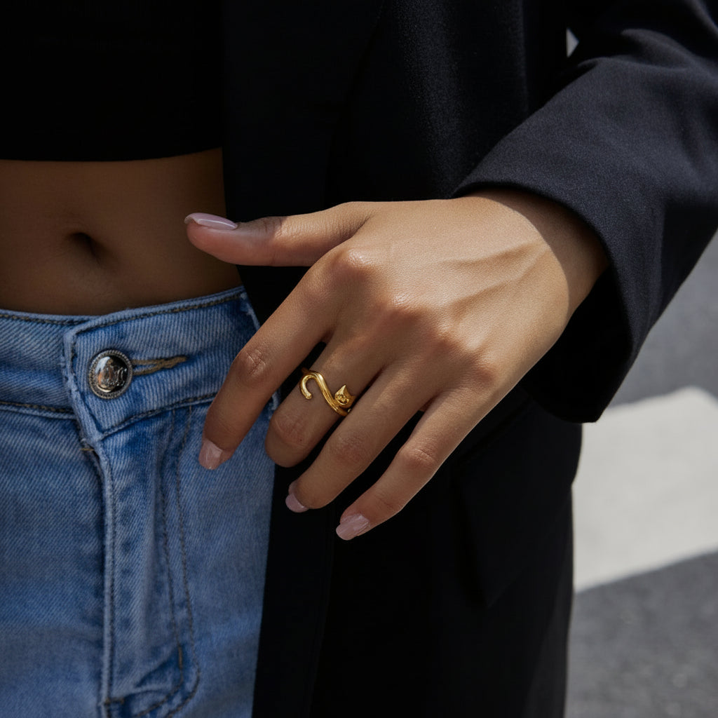 Anillos Gatuno Gato | Dorado y Plateado
