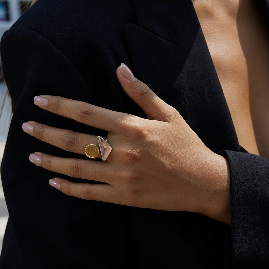 Anillo Geométrico | Bicolor