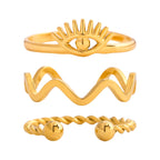 Anillo 3 En 1 Ojo | Dorado