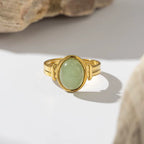 Anillo Piedra Verde Claro | Dorado