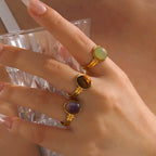 Anillo Piedra Purpura | Dorado