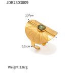Anillo Piedra Punto Verde | Dorado