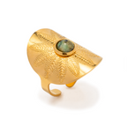 Anillo Piedra Punto Verde | Dorado
