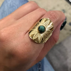 Anillo Piedra Punto Verde | Dorado
