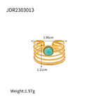 Anillo Corona Verde | Dorado