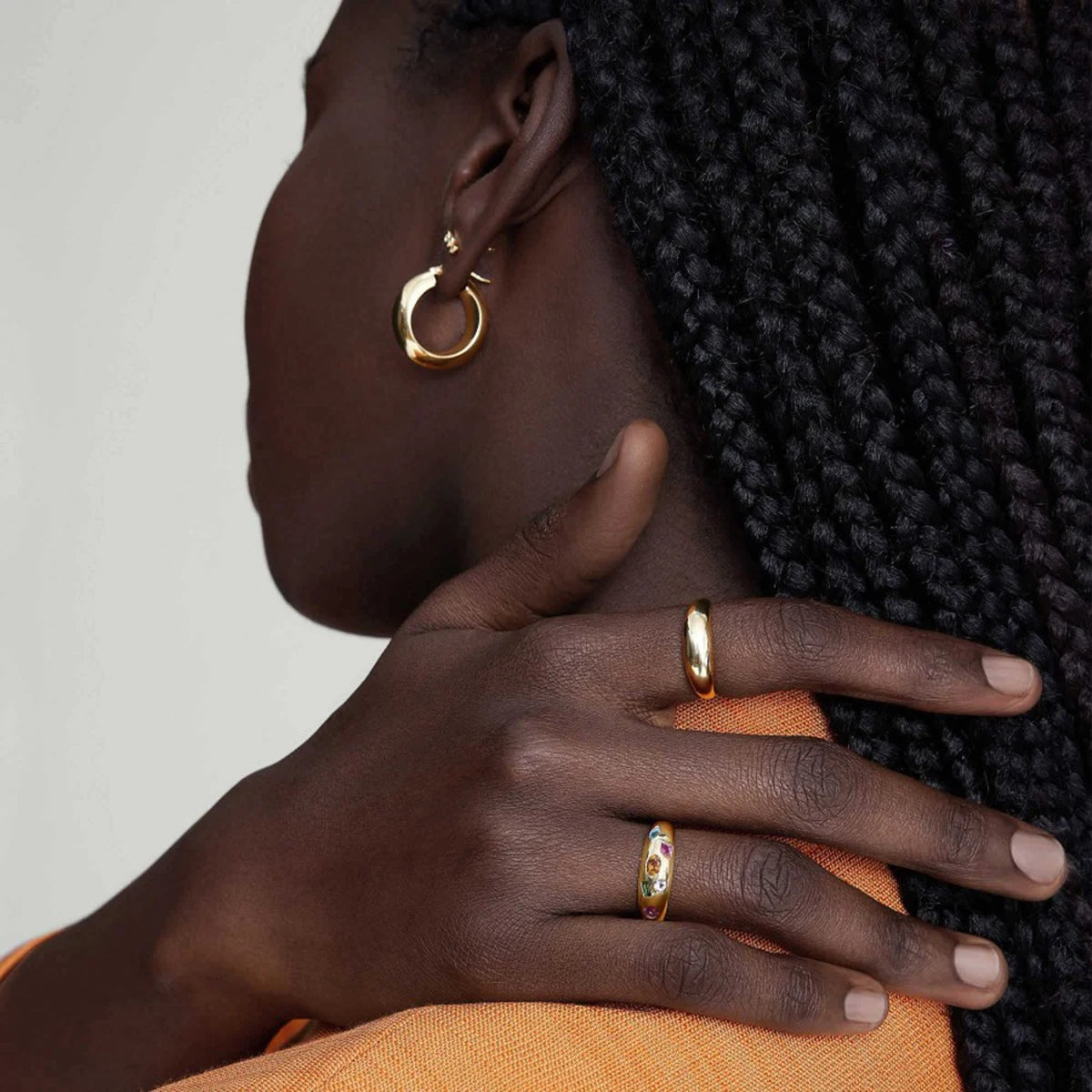 Anillo Chunky Con Circornia De Colores | Dorado