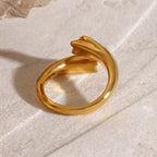 Anillo Dos Estrellas Brillantes | Dorado