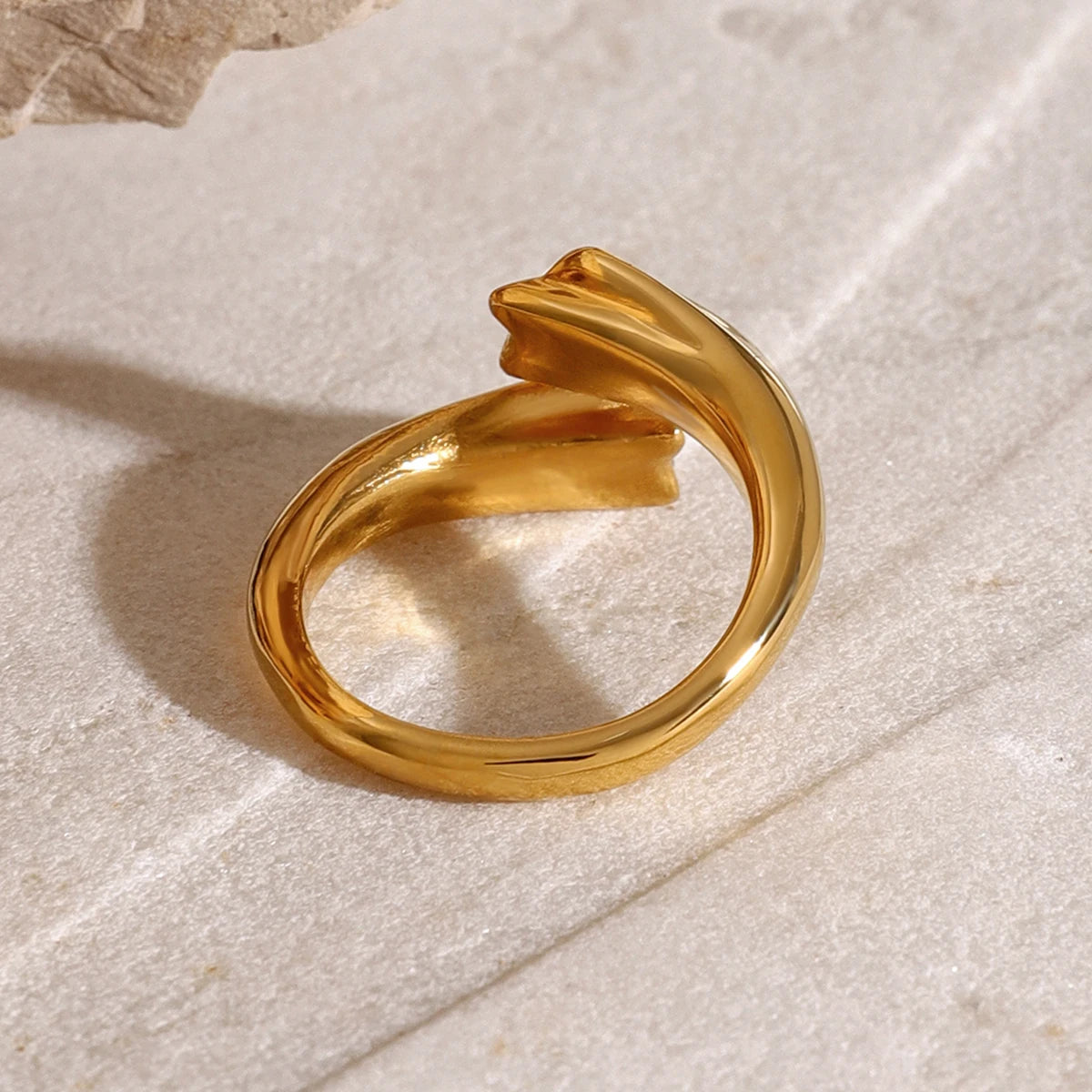 Anillo Dos Estrellas Brillantes | Dorado