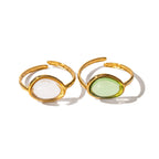 Anillos Lentes Minimalista (Verde/Transparente) | Dorado