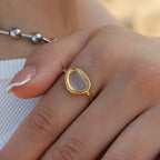 Anillos Lentes Minimalista (Verde/Transparente) | Dorado