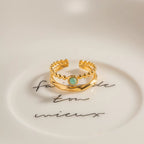Anillo Punto Verde | Dorado