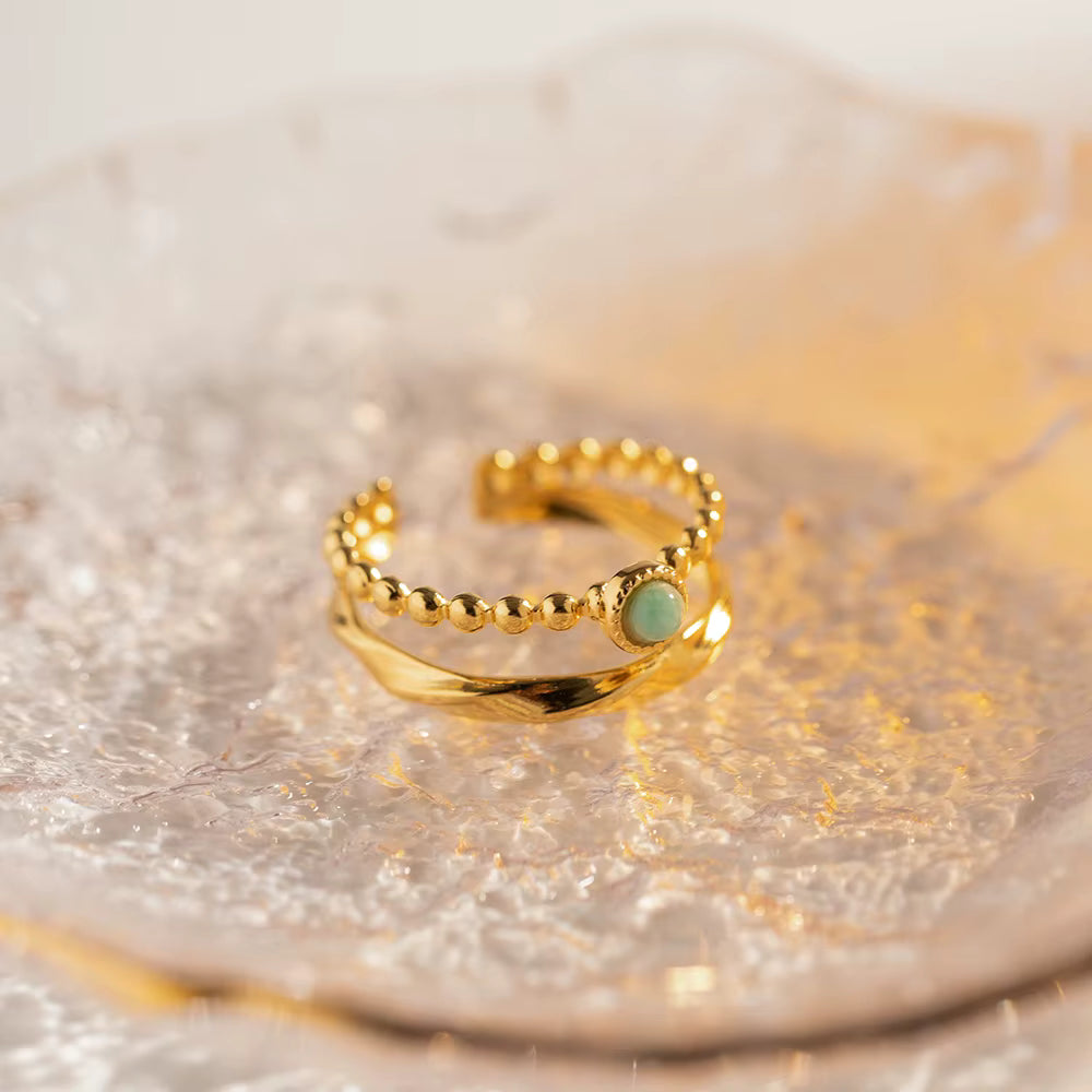 Anillo Punto Verde | Dorado