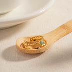 Anillo Punto Verde | Dorado