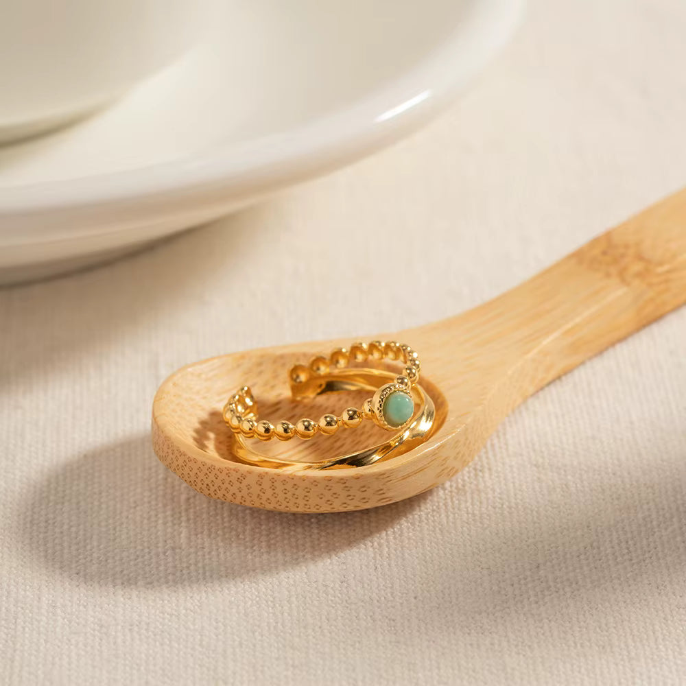 Anillo Punto Verde | Dorado