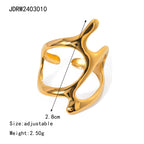 Anillo Geometric Curvas Abstracto | Dorado