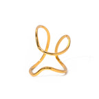 Anillo Geometric Curvaslineas | Dorado
