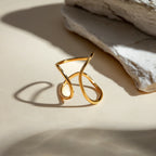Anillo Geometric Curvaslineas | Dorado