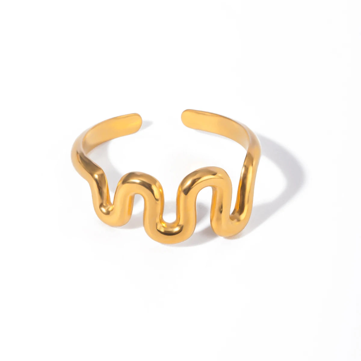 Anillo Geometric Curvas | Dorado