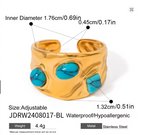 Anillo 3 mundos turquesa | Dorado