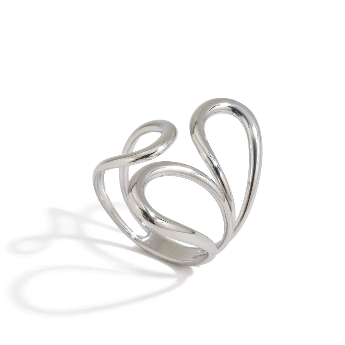 Anillo Nexo Abstracto | Plateado