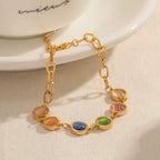 Pulsera ópalos de colores | Dorado