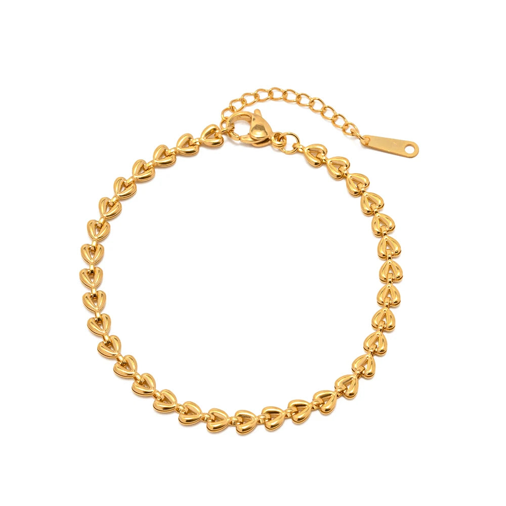 Pulseras con Forma de Corazón Mini | Dorado y Plateado