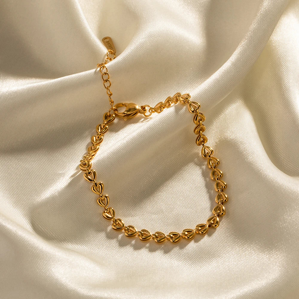 Pulseras con Forma de Corazón Mini | Dorado y Plateado