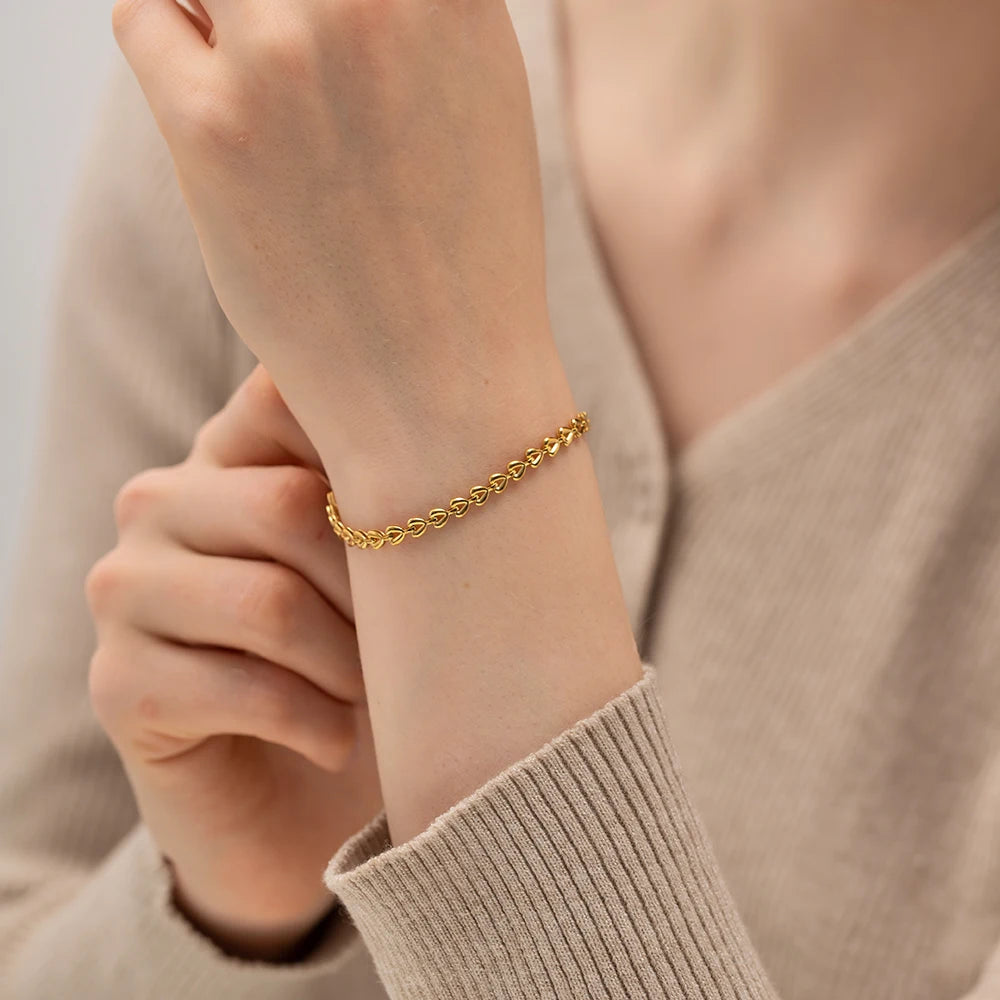 Pulseras con Forma de Corazón Mini | Dorado y Plateado