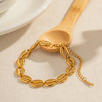 Pulsera con Conchas Marinas Cauri | Dorado