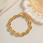 Pulsera con Conchas Marinas Cauri | Dorado