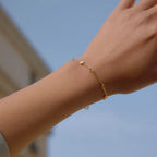 Pulsera Cadena Eslabones con Brillantes | Dorado
