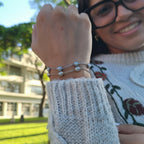 Pulsera Punto Perlado | Plateado