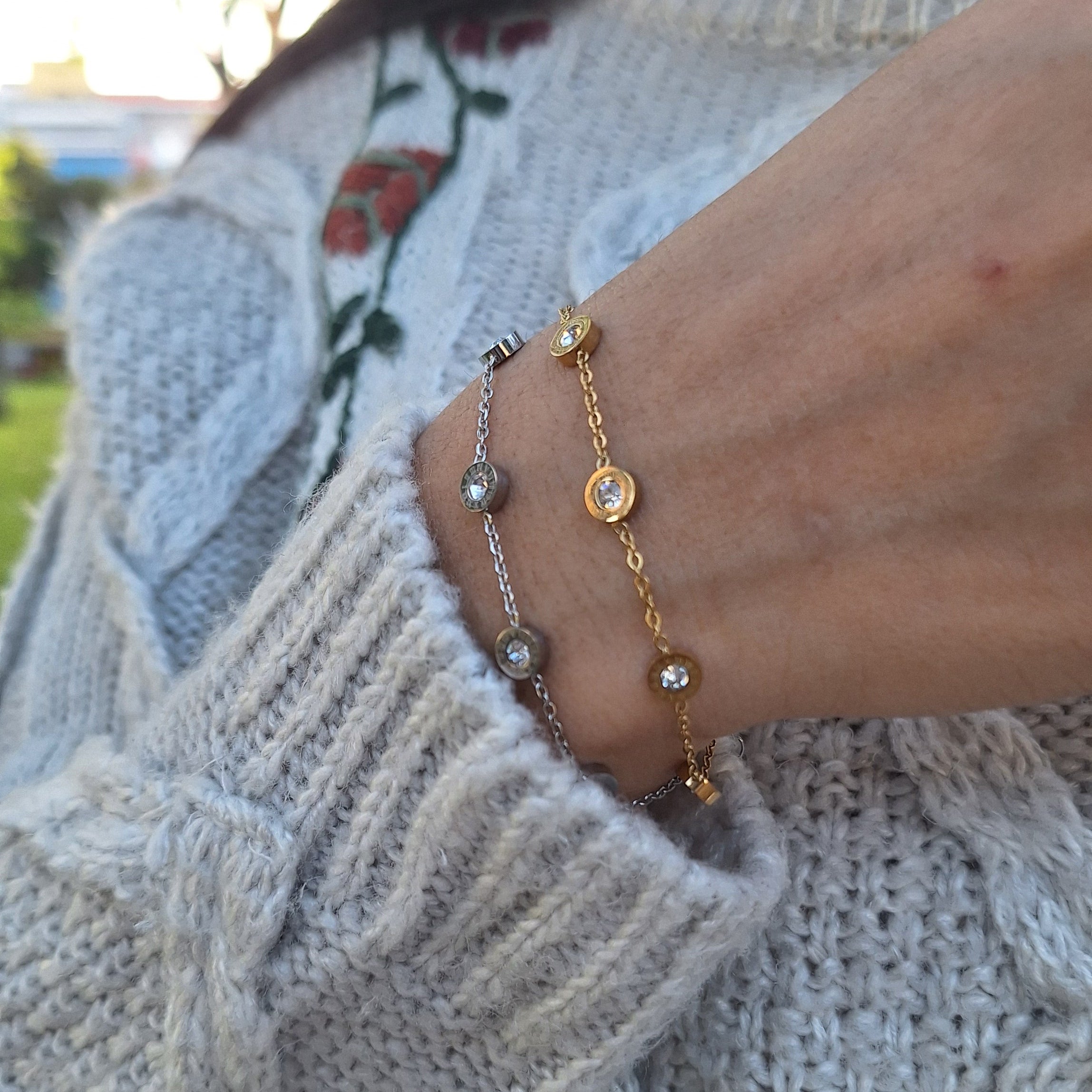 Pulsera Punto Brillante | Plateado