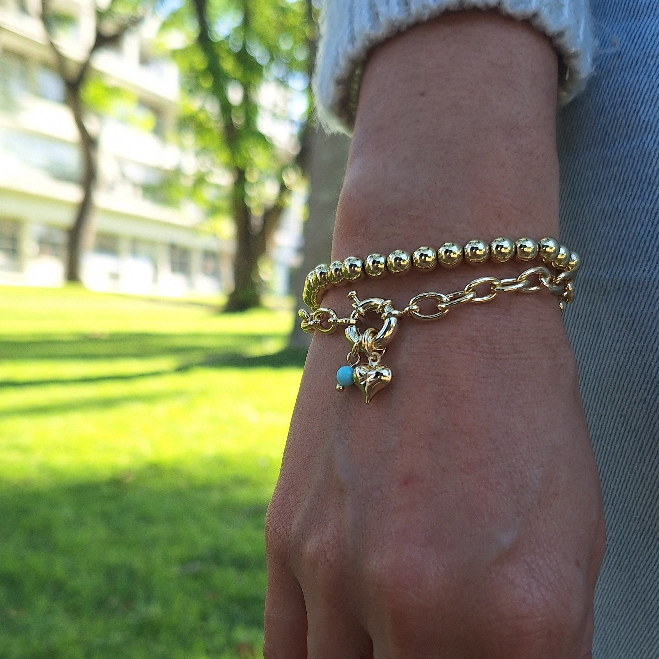 Pulsera Corazón de Estrella | Gold Field Dorado