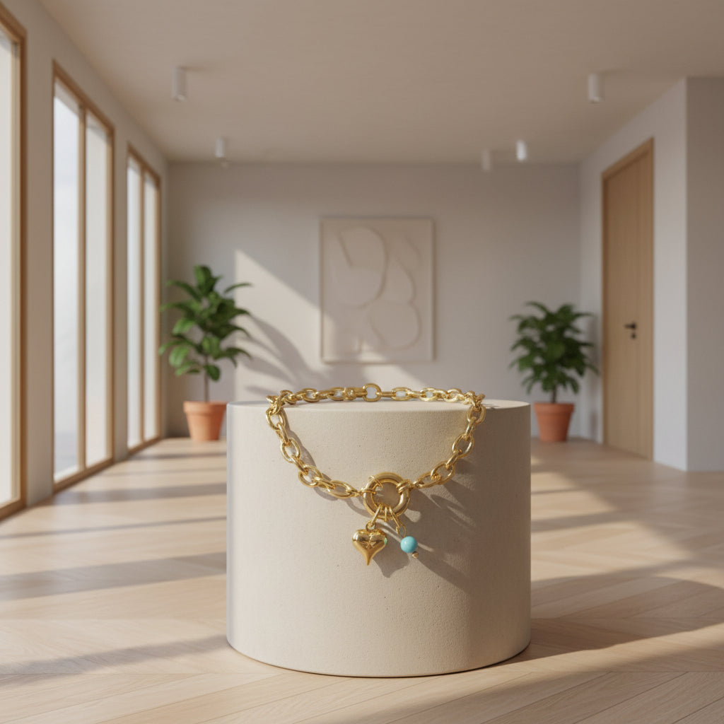 Pulsera Corazón de Estrella | Gold Field Dorado
