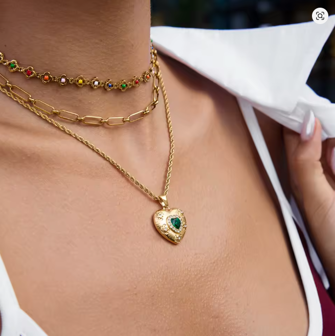 Cadena Collar Eslabones Rectangulares | Dorado
