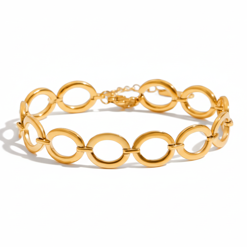 Pulsera Dorada Circulos Unidos | Dorado