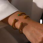 Pulsera Rigida Circular Green | Dorado