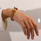 Pulsera Rigida Circular Green | Dorado