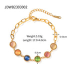 Pulsera ópalos de colores | Dorado