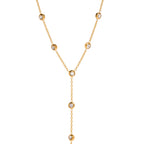 Collar Largo Forma Y Puntos Brillantes | Dorado