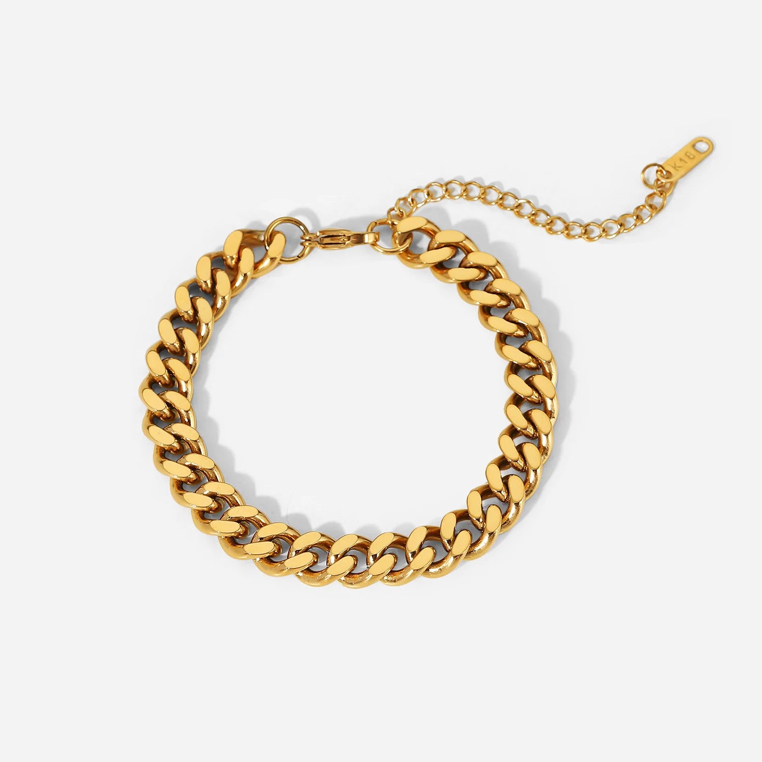 Pulsera De Cadena De Eslabones Estilo Cubano Gruesa | Dorado