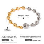 Pulsera De Cuentas Esfericas Con Cierre De Mosqueton | Bicolor