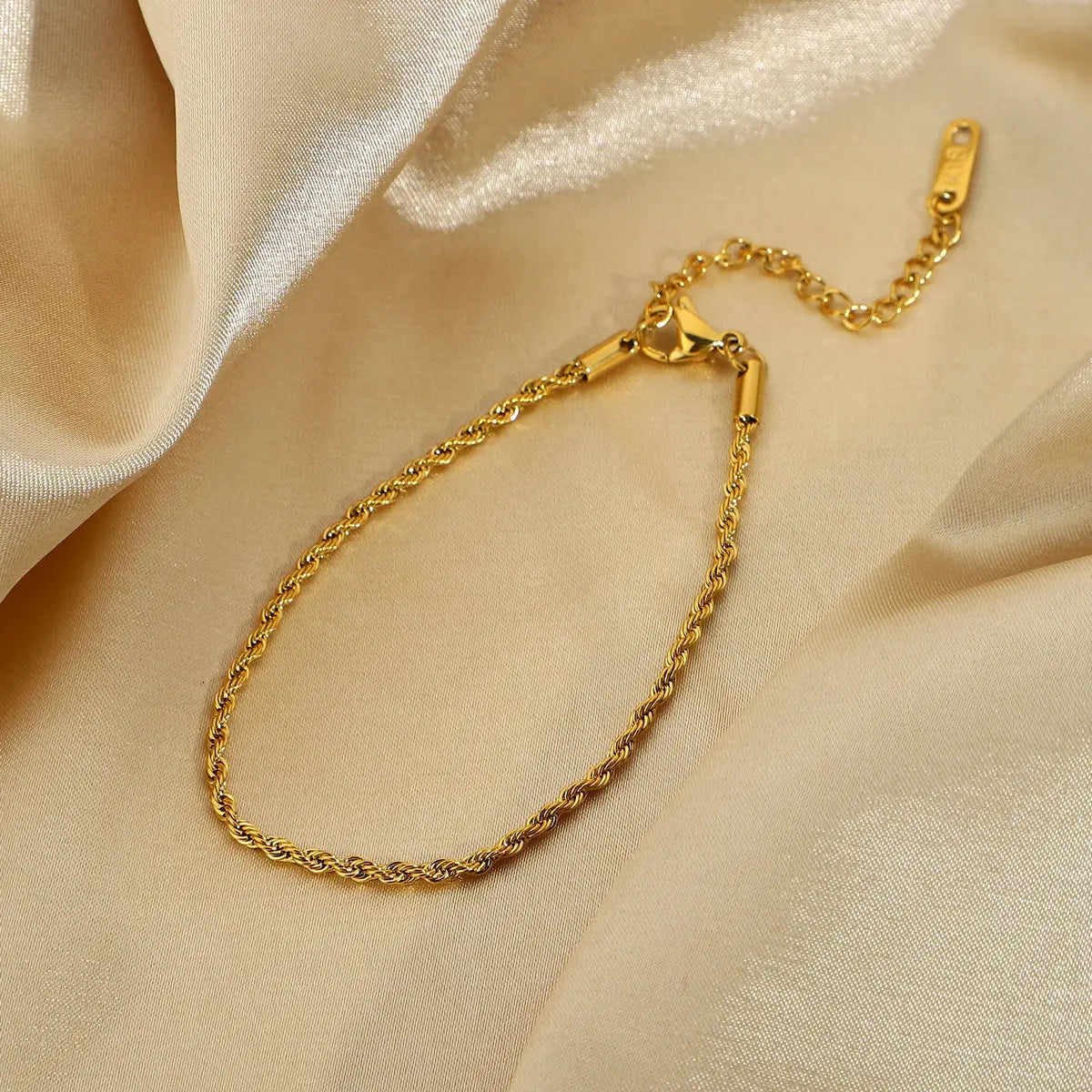 Pulsera Fina De Estilo Entorchado | Dorado