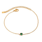 Pulseras De Cadena Fina Con Cristal | Dorado