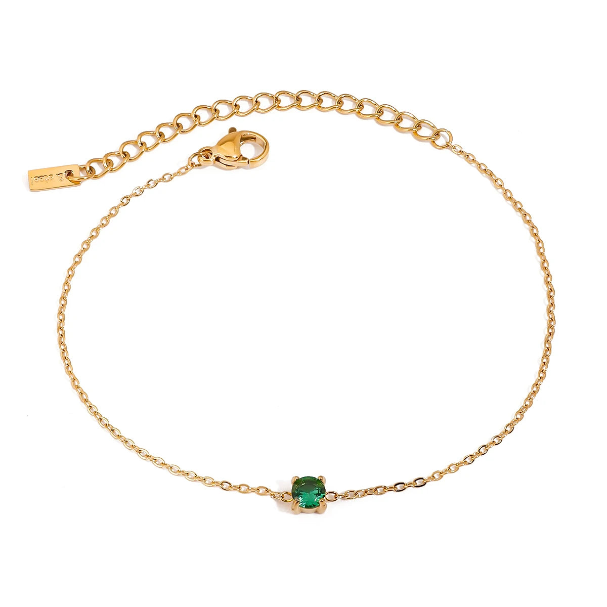 Pulseras De Cadena Fina Con Cristal | Dorado