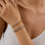 Pulseras De Uniones Geometricas Con Relieve De Nudo | Dorado y Bicolor