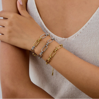 Pulseras De Uniones Geometricas Con Relieve De Nudo | Dorado y Bicolor