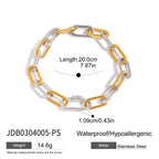 Pulsera Urbana De Eslabon Grueso En Contraste Metalico | Bicolor